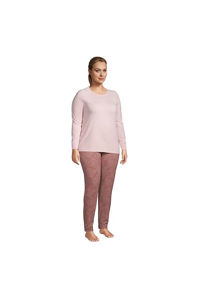 Lands039 End Pajamas and Robes Women Plus Size Lounge Pajama Set Long Sleeve Tshirt And Slim Leg Pants Rust Red Chevron Floral Lands039 End Pajamas and Robes Women Plus Size Lounge Pajama Set Long Sleeve Tshirt And Slim Leg Pants Rust Red Chevron Floral