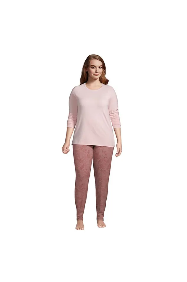 Lands039 End Pajamas and Robes Women Plus Size Lounge Pajama Set Long Sleeve Tshirt And Slim Leg Pants Rust Red Chevron Floral Lands039 End Pajamas and Robes Women Plus Size Lounge Pajama Set Long Sleeve Tshirt And Slim Leg Pants Rust Red Chevron Floral