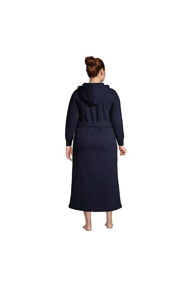 Lands039 End Pajamas and Robes Women Plus Size Serious Sweats Hooded Robe Radiant Navy Lands039 End Pajamas and Robes Women Plus Size Serious Sweats Hooded Robe Radiant Navy