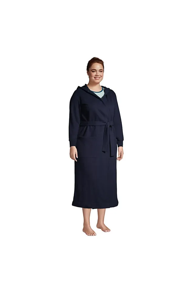 Lands039 End Pajamas and Robes Women Plus Size Serious Sweats Hooded Robe Radiant Navy Lands039 End Pajamas and Robes Women Plus Size Serious Sweats Hooded Robe Radiant Navy