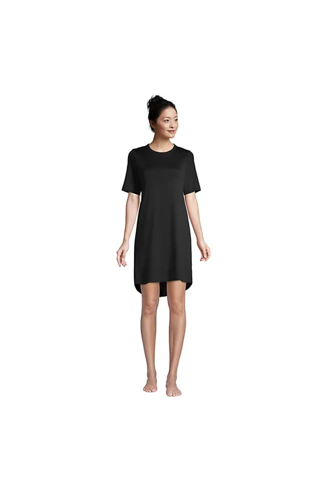 Lands039 End Pajamas and Robes Women Supima Short Sleeve Above The Knee Tshirt Nightgown Black Lands039 End Pajamas and Robes Women Supima Short Sleeve Above The Knee Tshirt Nightgown Black