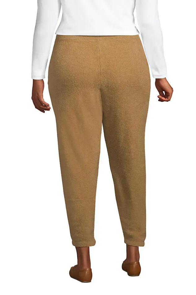 Lands039 End Pants Women Plus Size Lounge Sweater Knit Drawstring Ankle Pants Slounge Charcoal
