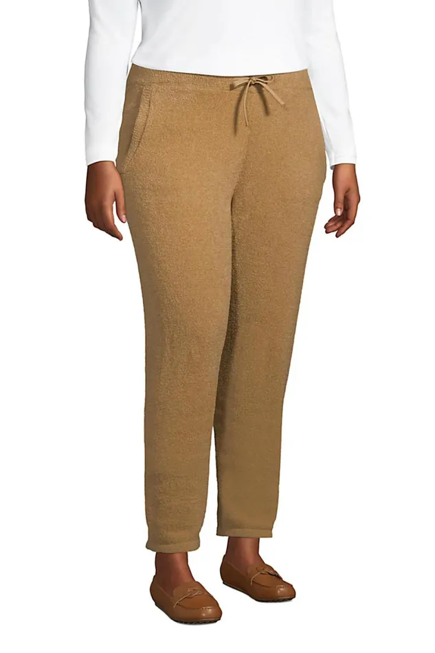 Lands039 End Pants Women Plus Size Lounge Sweater Knit Drawstring Ankle Pants Slounge Charcoal