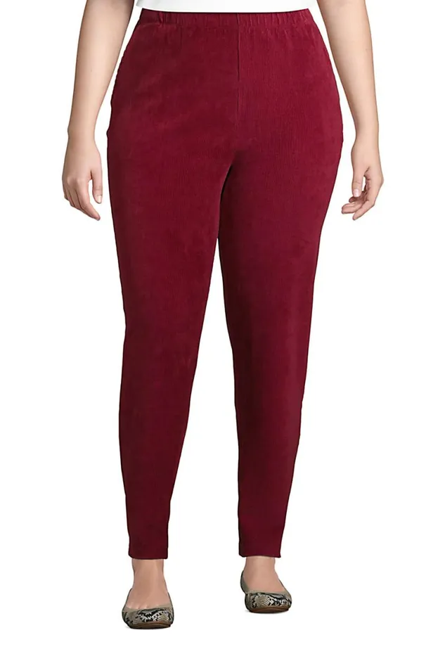 Lands039 End Pants Women Plus Size Sport Knit High Rise Corduroy Elastic Waist Pants Rich Burgundy Lands039 End Pants Women Plus Size Sport Knit High Rise Corduroy Elastic Waist Pants Rich Burgundy