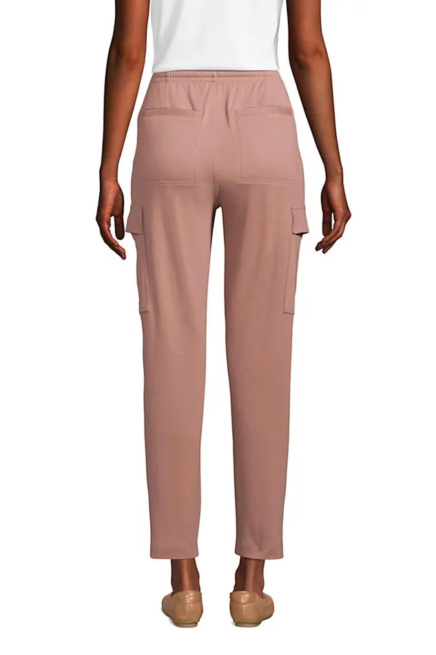 Lands039 End Pants Women Sport Knit High Rise Cargo Ankle Pants Mauve Quartz Lands039 End Pants Women Sport Knit High Rise Cargo Ankle Pants Mauve Quartz