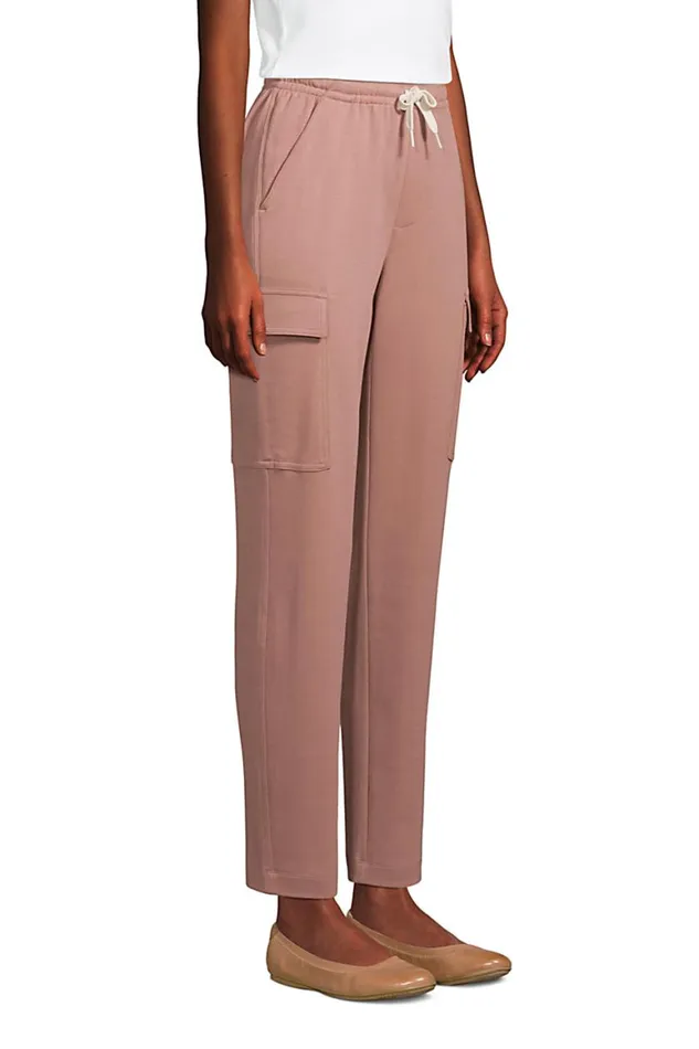 Lands039 End Pants Women Sport Knit High Rise Cargo Ankle Pants Mauve Quartz Lands039 End Pants Women Sport Knit High Rise Cargo Ankle Pants Mauve Quartz