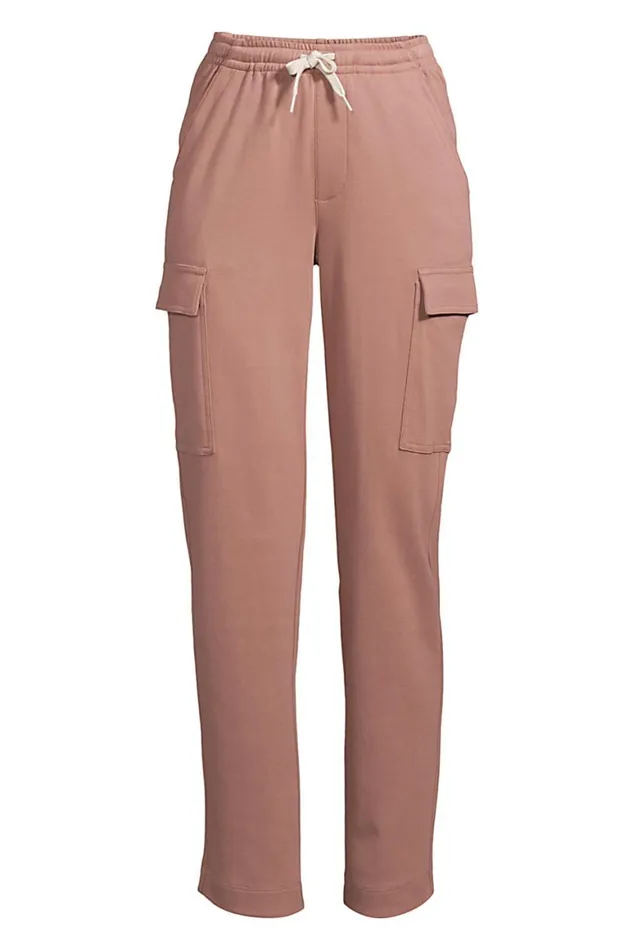Lands039 End Pants Women Sport Knit High Rise Cargo Ankle Pants Mauve Quartz Lands039 End Pants Women Sport Knit High Rise Cargo Ankle Pants Mauve Quartz