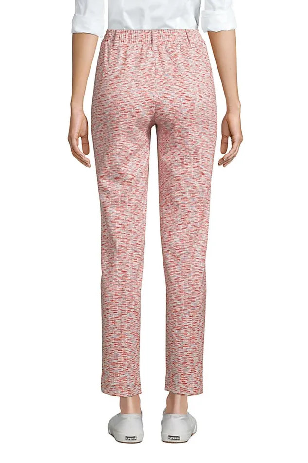 Lands039 End Pants Women Sport Knit High Rise Elastic Waist Pull On Tapered Trouser Pants Light Pecan Glen Plaid Lands039 End Pants Women Sport Knit High Rise Elastic Waist Pull On Tapered Trouser Pants Light Pecan Glen Plaid