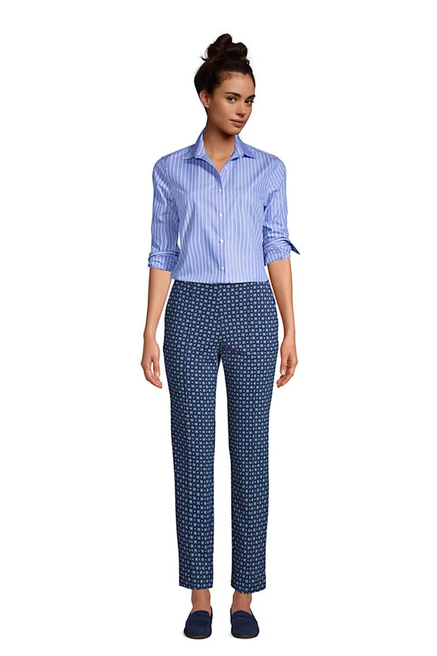 Lands039 End Pants Women Sport Knit High Rise Elastic Waist Pull On Tapered Trousers Deep Sea Navy Geo Lands039 End Pants Women Sport Knit High Rise Elastic Waist Pull On Tapered Trousers Deep Sea Navy Geo