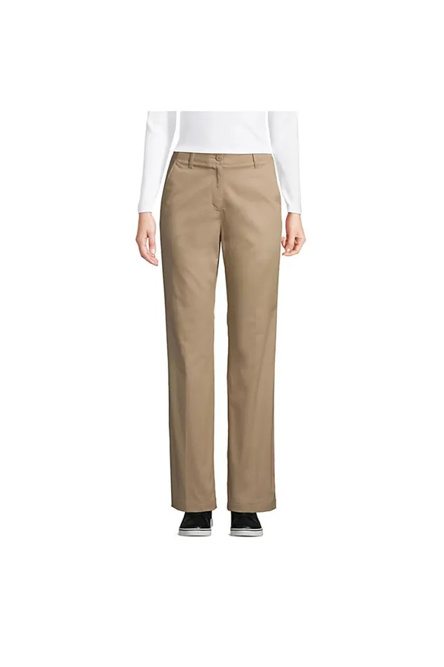 Lands039 End Pants Women Straight Leg Chino Pants Khaki