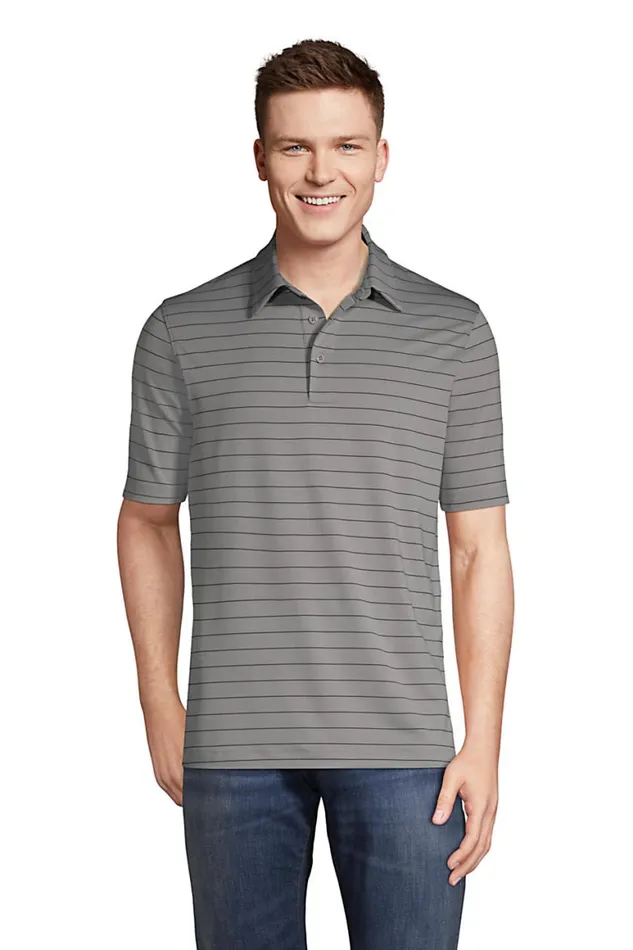 Lands039 End Polo Shirts Men Big Rapid Dry Short Sleeve Striped Polo Shirt Harbor Gray Stripe Lands039 End Polo Shirts Men Big Rapid Dry Short Sleeve Striped Polo Shirt Harbor Gray Stripe