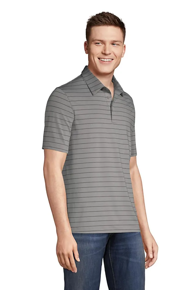 Lands039 End Polo Shirts Men Big Rapid Dry Short Sleeve Striped Polo Shirt Harbor Gray Stripe Lands039 End Polo Shirts Men Big Rapid Dry Short Sleeve Striped Polo Shirt Harbor Gray Stripe