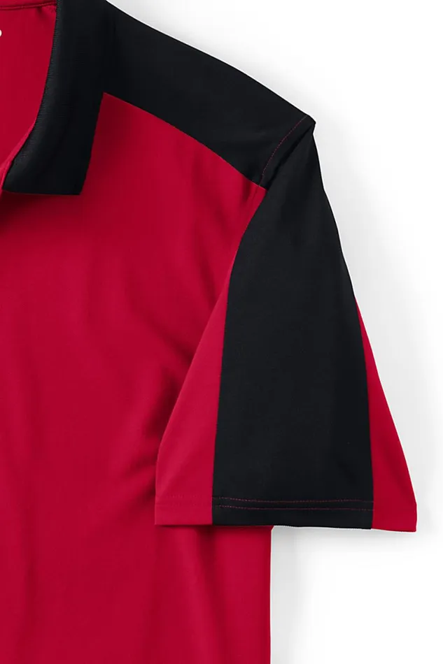 Lands039 End Polo Shirts Men Big Short Sleeve Color Block Polyester Polo Shirt Rich Red Lands039 End Polo Shirts Men Big Short Sleeve Color Block Polyester Polo Shirt Rich Red