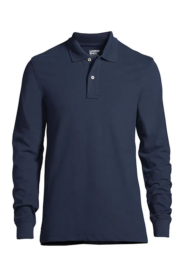Lands039 End Polo Shirts Men Comfort First Long Sleeve Mesh Polo Radiant Navy Lands039 End Polo Shirts Men Comfort First Long Sleeve Mesh Polo Radiant Navy