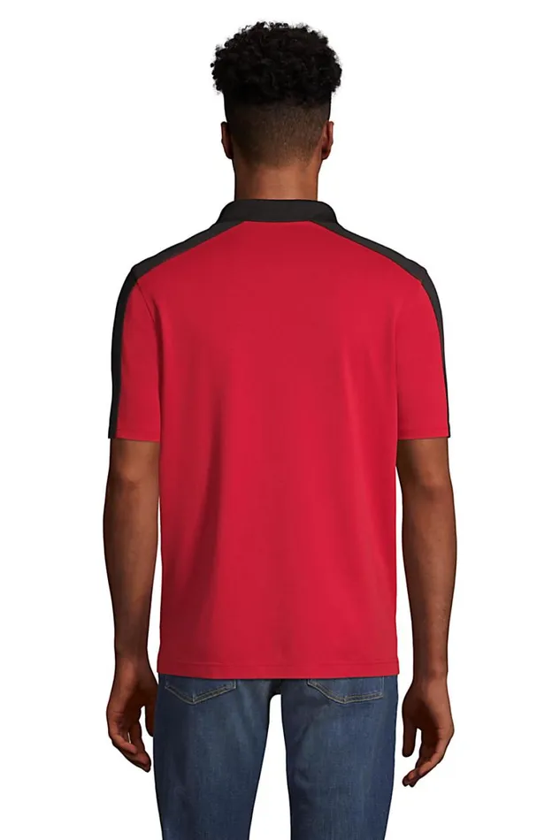Lands039 End Polo Shirts Men Short Sleeve Color Block Polyester Polo Shirt Rich Red Lands039 End Polo Shirts Men Short Sleeve Color Block Polyester Polo Shirt Rich Red