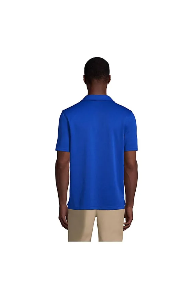 Lands039 End Polo Shirts Men Short Sleeve Poly Pique Polo Shirt Blue Lands039 End Polo Shirts Men Short Sleeve Poly Pique Polo Shirt Blue