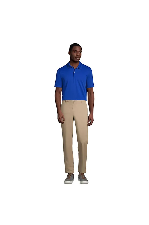 Lands039 End Polo Shirts Men Short Sleeve Poly Pique Polo Shirt Blue Lands039 End Polo Shirts Men Short Sleeve Poly Pique Polo Shirt Blue