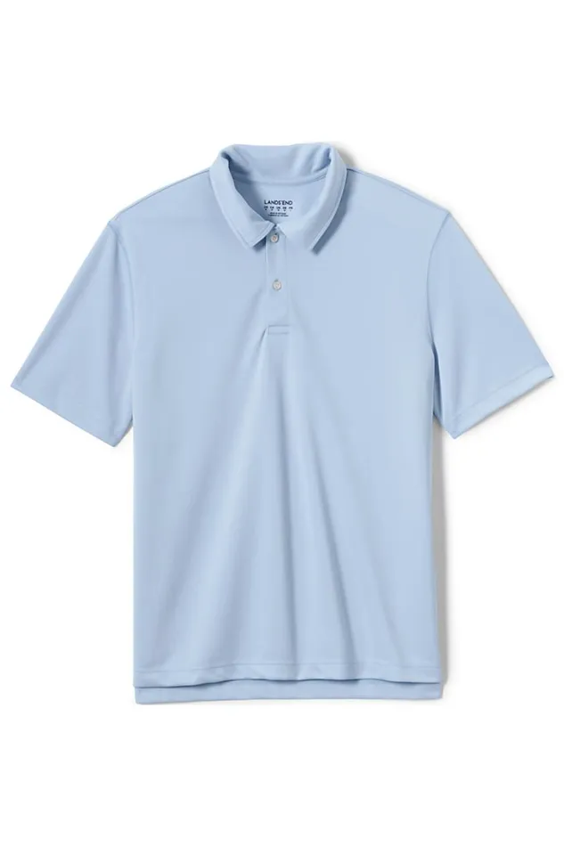 Lands039 End Polo Shirts Men Short Sleeve Poly Pique Polo Shirt Blue Lands039 End Polo Shirts Men Short Sleeve Poly Pique Polo Shirt Blue