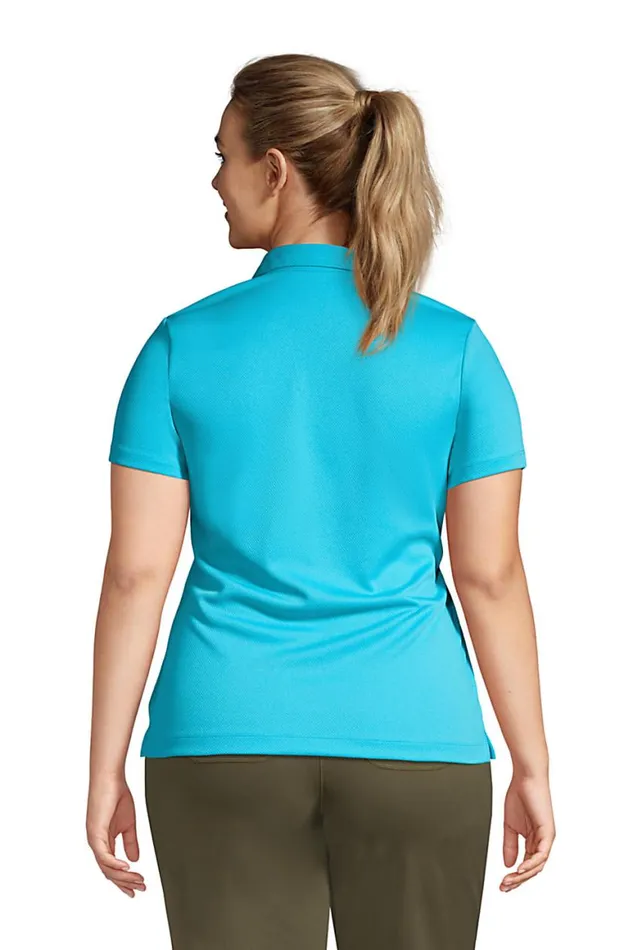Lands039 End Polo Shirts Women Plus Size Short Sleeve Active Mesh Johnny Collar Polo Brilliant Turquoise Lands039 End Polo Shirts Women Plus Size Short Sleeve Active Mesh Johnny Collar Polo Brilliant Turquoise