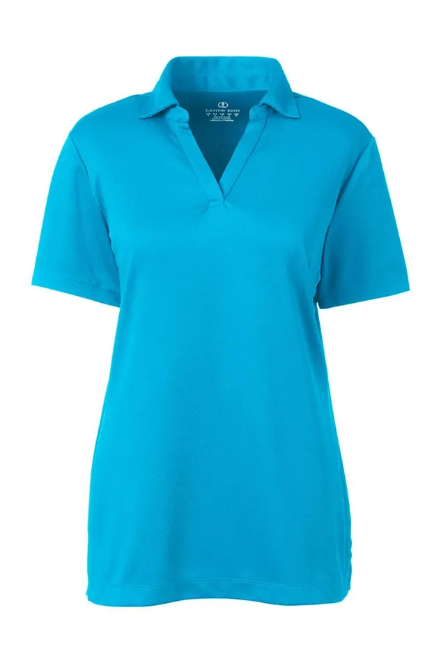 Lands039 End Polo Shirts Women Plus Size Short Sleeve Active Mesh Johnny Collar Polo Brilliant Turquoise Lands039 End Polo Shirts Women Plus Size Short Sleeve Active Mesh Johnny Collar Polo Brilliant Turquoise