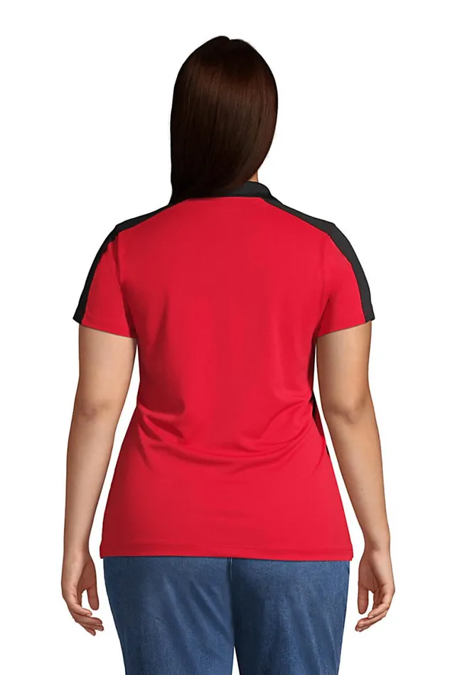 Lands039 End Polo Shirts Women Plus Size Short Sleeve Color Block Polyester Polo Shirt Rich Red Lands039 End Polo Shirts Women Plus Size Short Sleeve Color Block Polyester Polo Shirt Rich Red