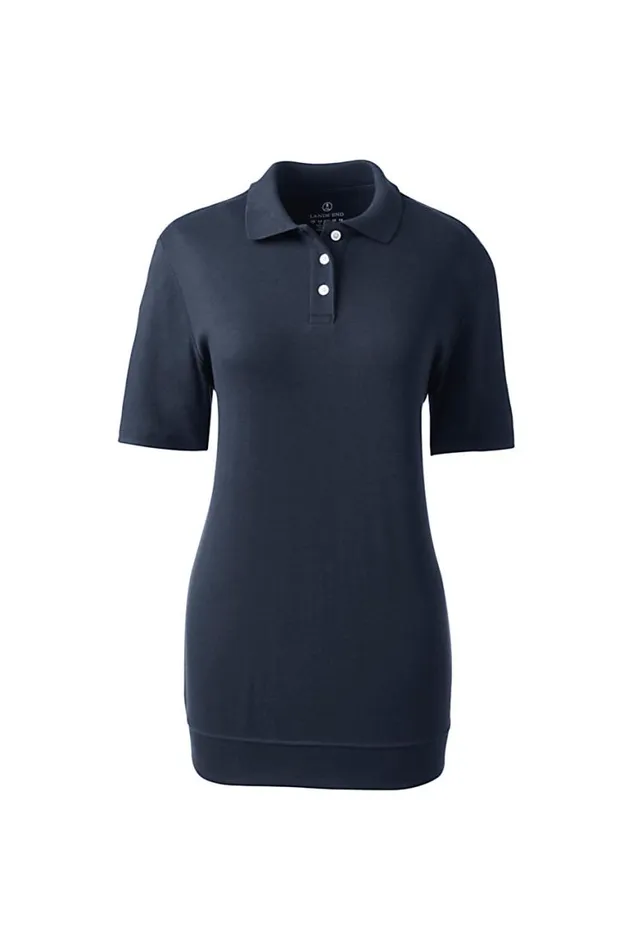 Lands039 End Polo Shirts Women Short Sleeve Banded Bottom Polo Shirt Classic Navy Lands039 End Polo Shirts Women Short Sleeve Banded Bottom Polo Shirt Classic Navy