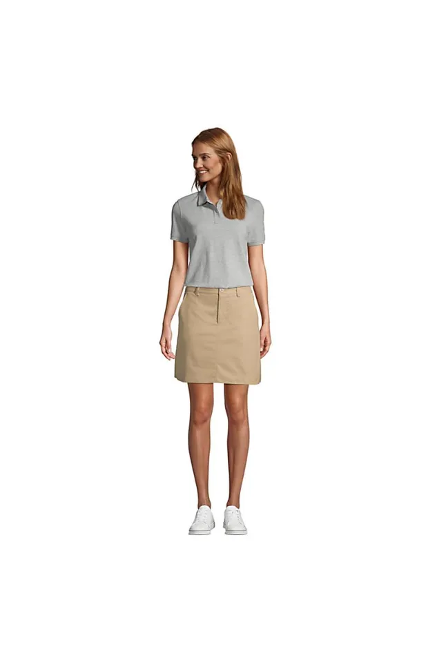 Lands039 End Polo Shirts Women Short Sleeve Mesh Polo Shirt Black