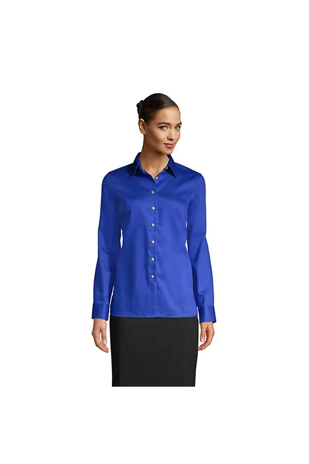 Lands039 End Shirts and Blouses Women Long Sleeve Performance Twill Shirt Dark Cobalt Blue Lands039 End Shirts and Blouses Women Long Sleeve Performance Twill Shirt Dark Cobalt Blue
