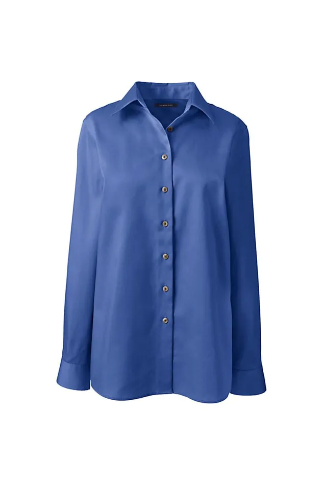 Lands039 End Shirts and Blouses Women Long Sleeve Performance Twill Shirt Dark Cobalt Blue Lands039 End Shirts and Blouses Women Long Sleeve Performance Twill Shirt Dark Cobalt Blue