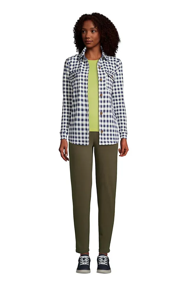 Lands039 End Shirts and Blouses Women Long Sleeve Serious Sweats Shirt Jacket Soft Blue Haze