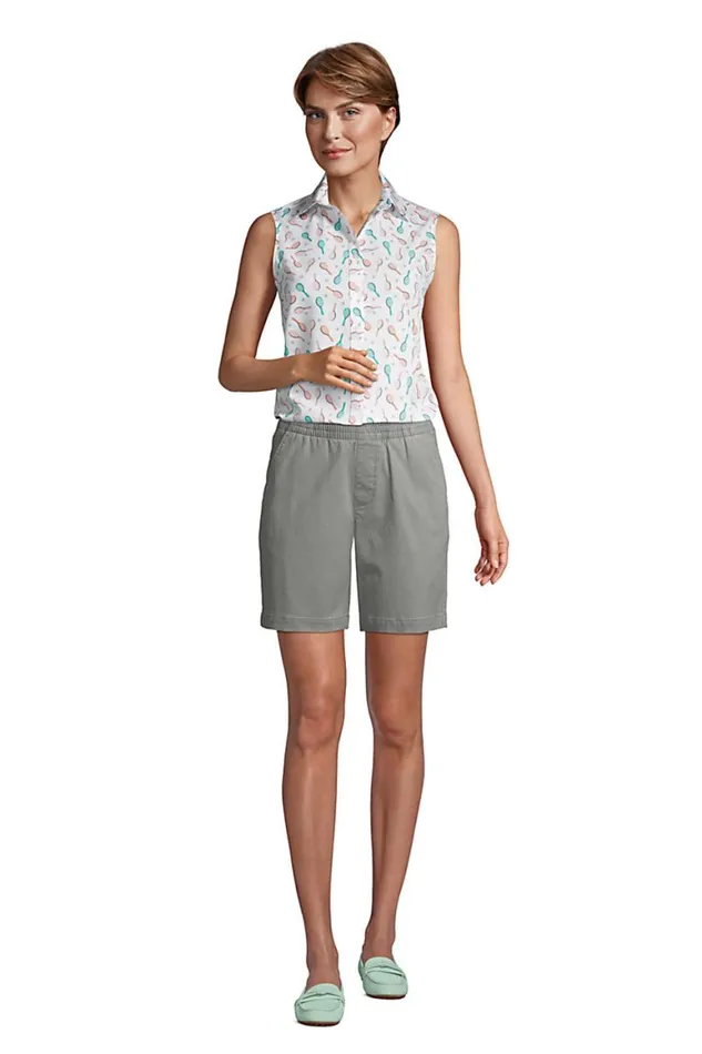 Lands039 End Shirts and Blouses Women No Iron Supima Cotton Sleeveless Shirt White Beach Scenic Lands039 End Shirts and Blouses Women No Iron Supima Cotton Sleeveless Shirt White Beach Scenic