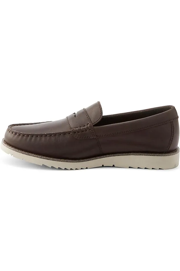 Lands039 End Shoes Men Comfort Casual Leather Penny Loafers True Brown Leather Lands039 End Shoes Men Comfort Casual Leather Penny Loafers True Brown Leather