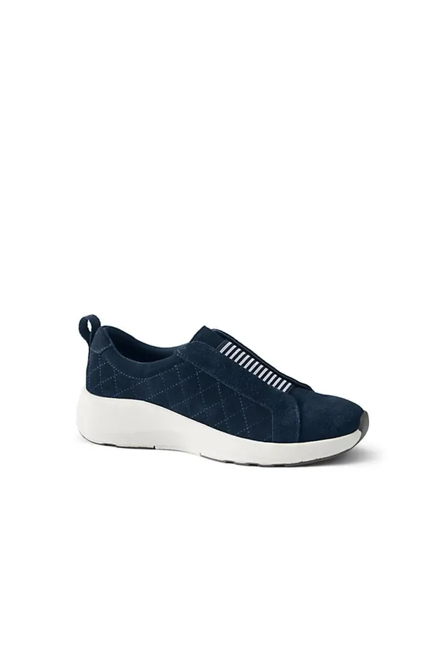 Lands039 End Shoes Women Lightweight Comfort Quilted Slip On Shoes Deep Sea Navy