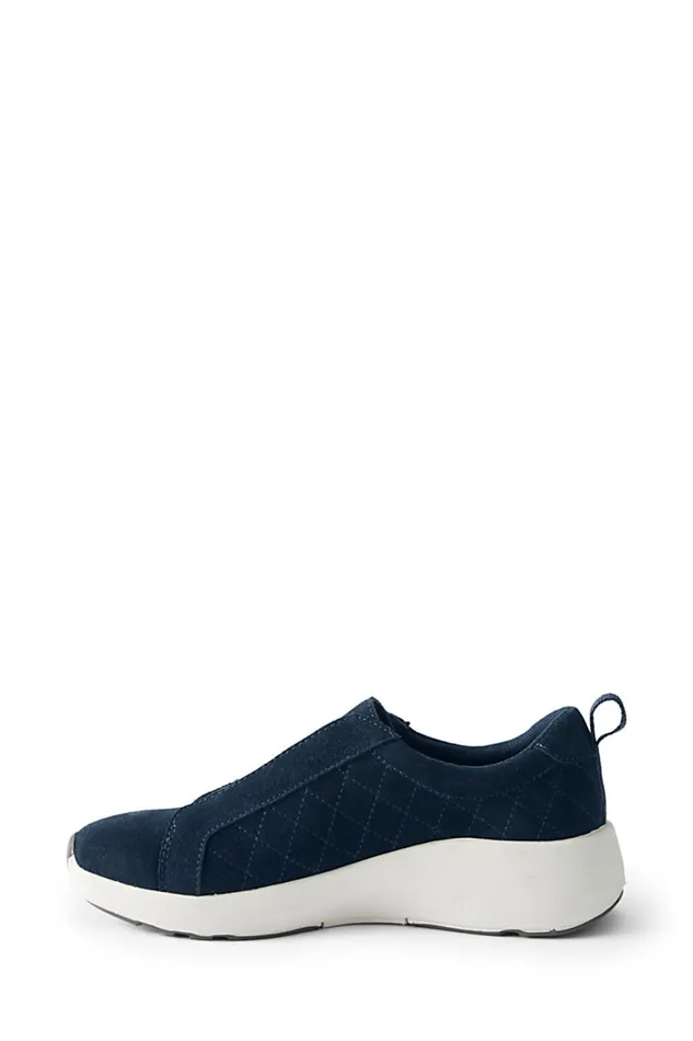Lands039 End Shoes Women Lightweight Comfort Quilted Slip On Shoes Deep Sea Navy