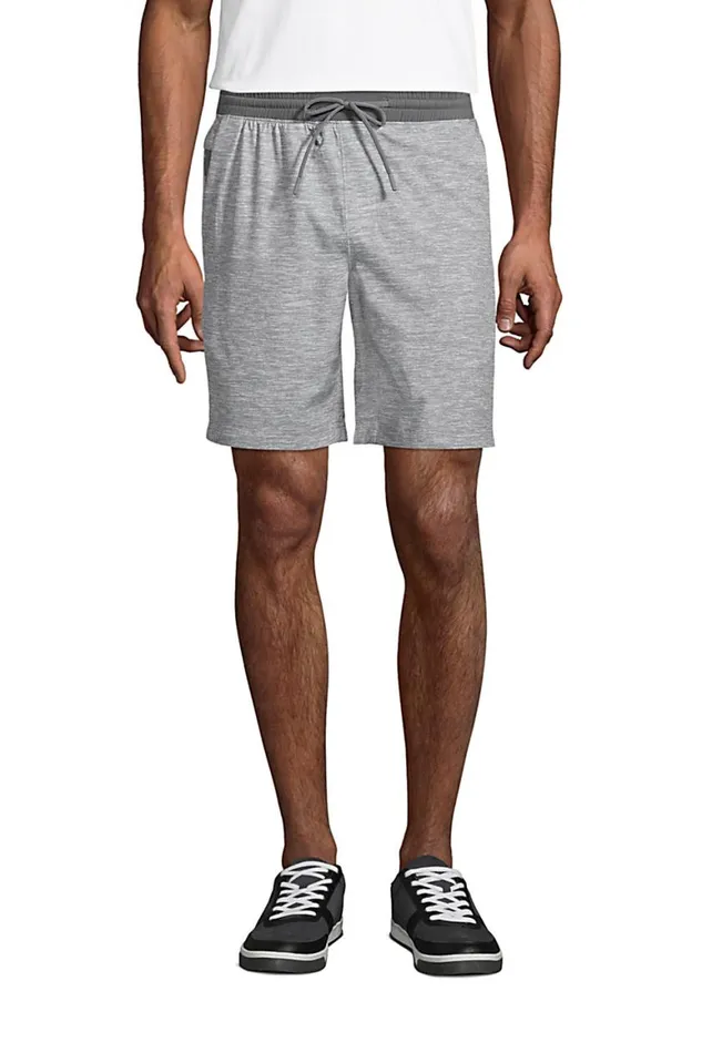 Lands039 End Shorts Men Active Pull On Deck Shorts Light Gray Space Dye
