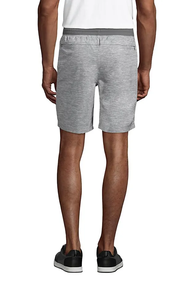 Lands039 End Shorts Men Active Pull On Deck Shorts Light Gray Space Dye