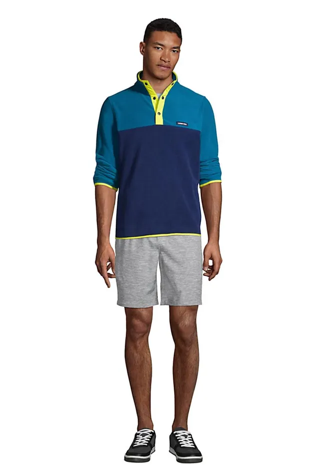 Lands039 End Shorts Men Active Pull On Deck Shorts Light Gray Space Dye