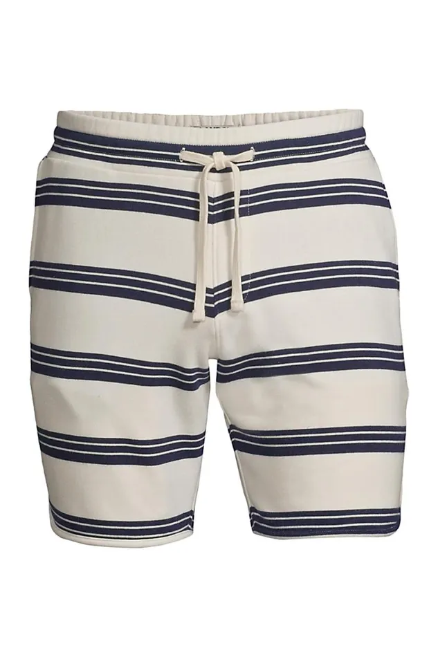 Lands039 End Shorts Men Big French Terry Shorts Ivory Founders Stripe