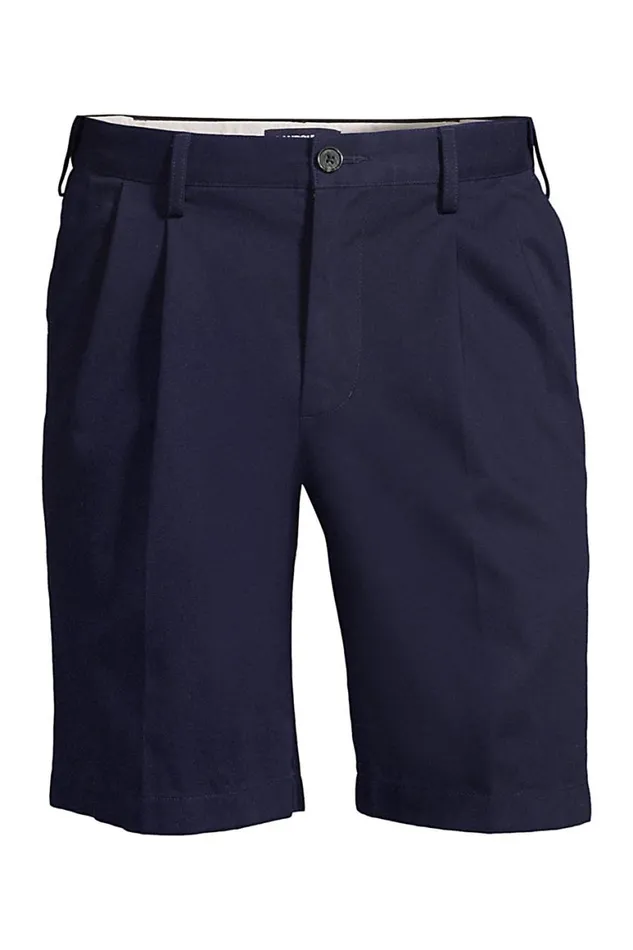 Lands039 End Shorts Men Comfort Waist Pleated 9 Inch No Iron Chino Shorts Radiant Navy Lands039 End Shorts Men Comfort Waist Pleated 9 Inch No Iron Chino Shorts Radiant Navy