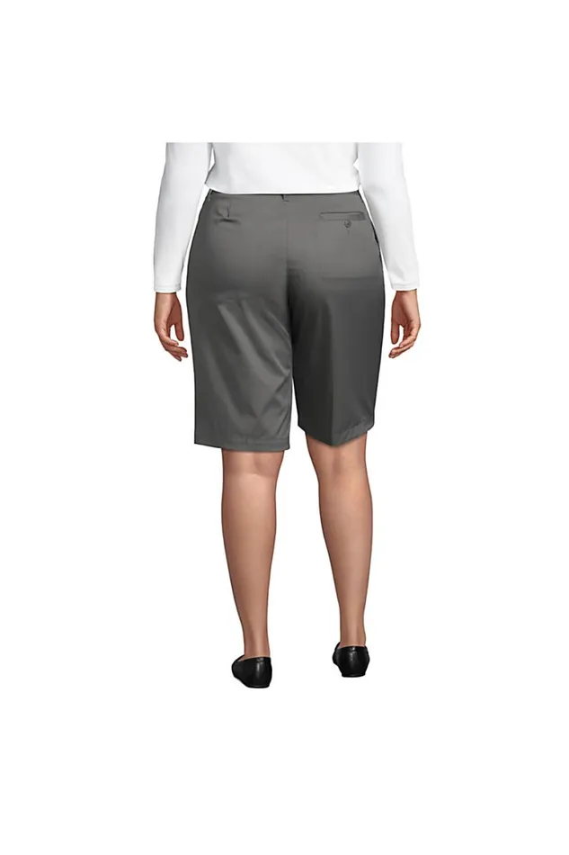 Lands039 End Shorts Women Plus Size Plain Front Blend Chino Shorts Arctic Gray Lands039 End Shorts Women Plus Size Plain Front Blend Chino Shorts Arctic Gray