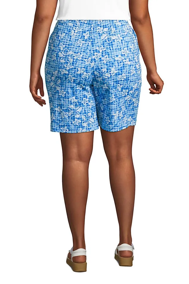 Lands039 End Shorts Women Plus Size Sport Knit Shorts Print Classic Cobalt Floral Gingham Lands039 End Shorts Women Plus Size Sport Knit Shorts Print Classic Cobalt Floral Gingham