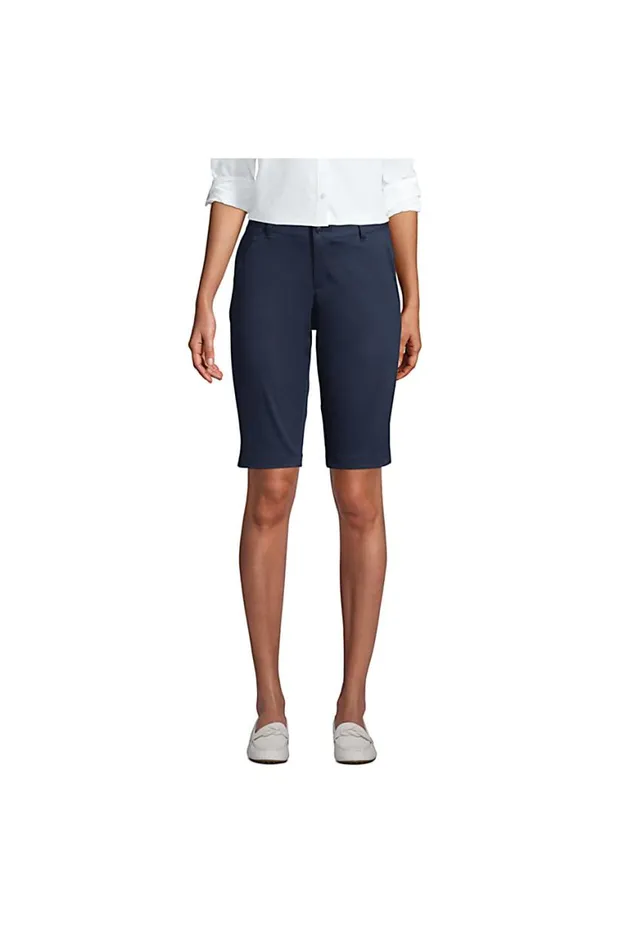Lands039 End Shorts Women Stretch Chino Bermuda Shorts Classic Navy