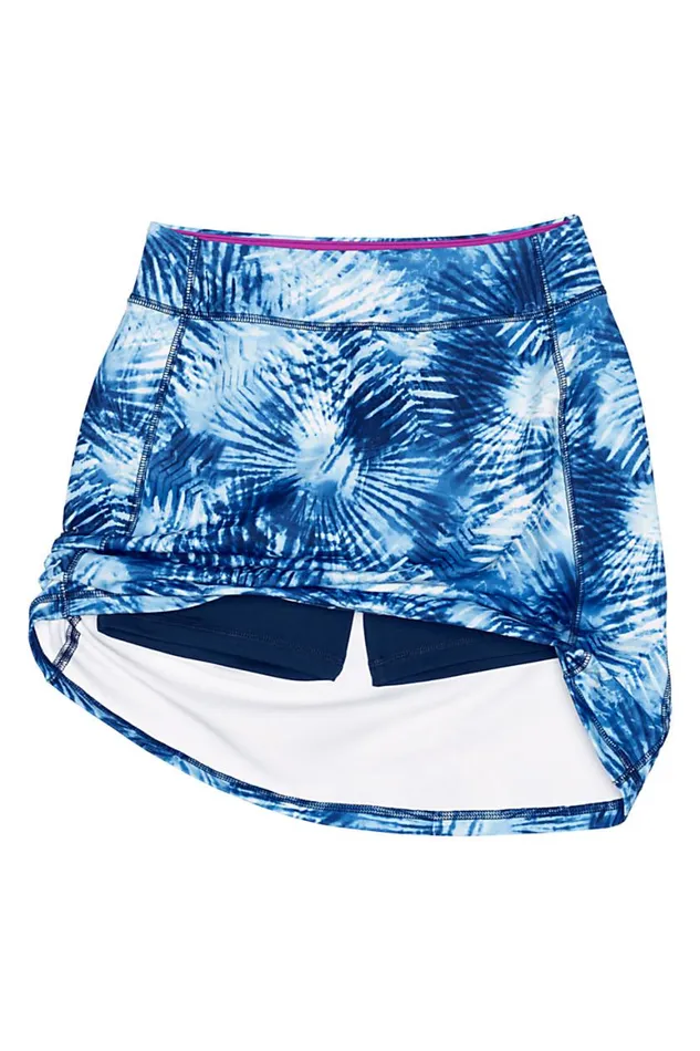 Lands039 End Skirts and Skorts Women Active Knit Skort Deep Sea Navy Tie Dye Palm Lands039 End Skirts and Skorts Women Active Knit Skort Deep Sea Navy Tie Dye Palm