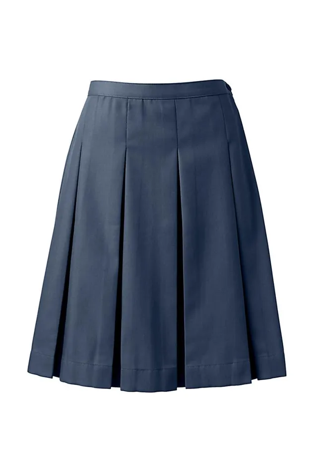 Lands039 End Skirts and Skorts Women Polycotton Box Pleat Skirt Top Of Knee Classic Navy Lands039 End Skirts and Skorts Women Polycotton Box Pleat Skirt Top Of Knee Classic Navy