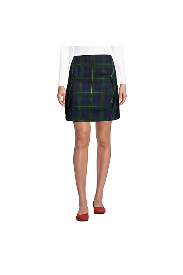 Lands039 End Skirts and Skorts Women Side Pleat Plaid Skort Above The Knee Hunter Lands039 End Skirts and Skorts Women Side Pleat Plaid Skort Above The Knee Hunter
