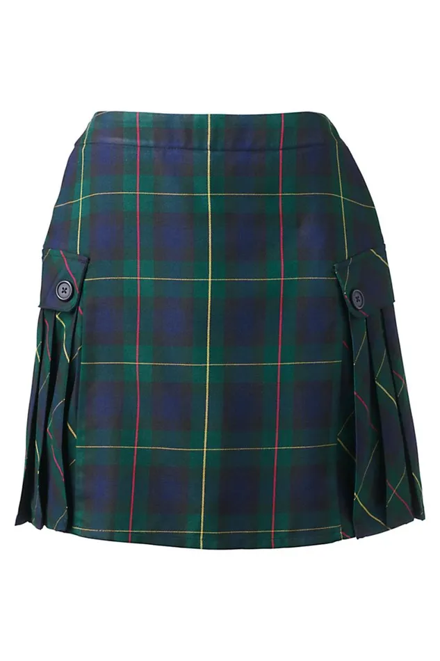 Lands039 End Skirts and Skorts Women Side Pleat Plaid Skort Above The Knee Hunter Lands039 End Skirts and Skorts Women Side Pleat Plaid Skort Above The Knee Hunter