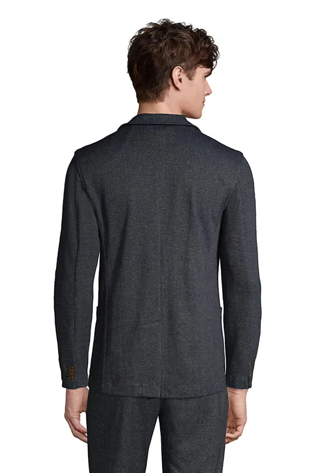 Lands039 End Sportcoats and Blazers Men Sport Knit Blazer Deep Sea Navy Herringbone Lands039 End Sportcoats and Blazers Men Sport Knit Blazer Deep Sea Navy Herringbone