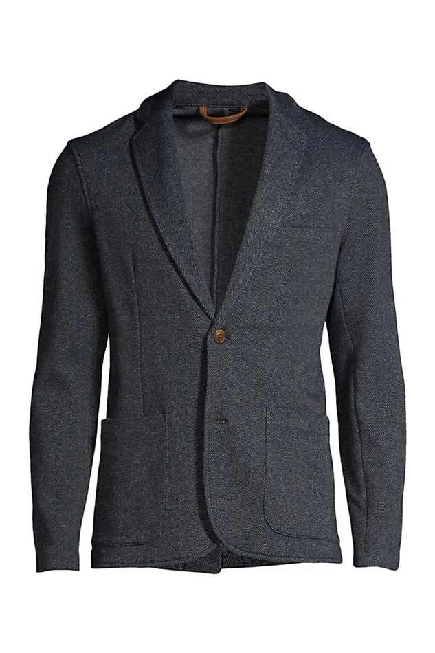 Lands039 End Sportcoats and Blazers Men Sport Knit Blazer Deep Sea Navy Herringbone Lands039 End Sportcoats and Blazers Men Sport Knit Blazer Deep Sea Navy Herringbone