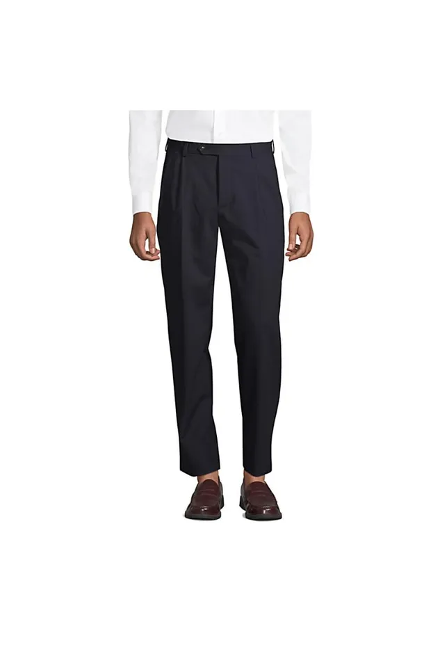Lands039 End Suits and Separates Men Big Uniform Pleat Washable Wool Trousers True Navy Lands039 End Suits and Separates Men Big Uniform Pleat Washable Wool Trousers True Navy