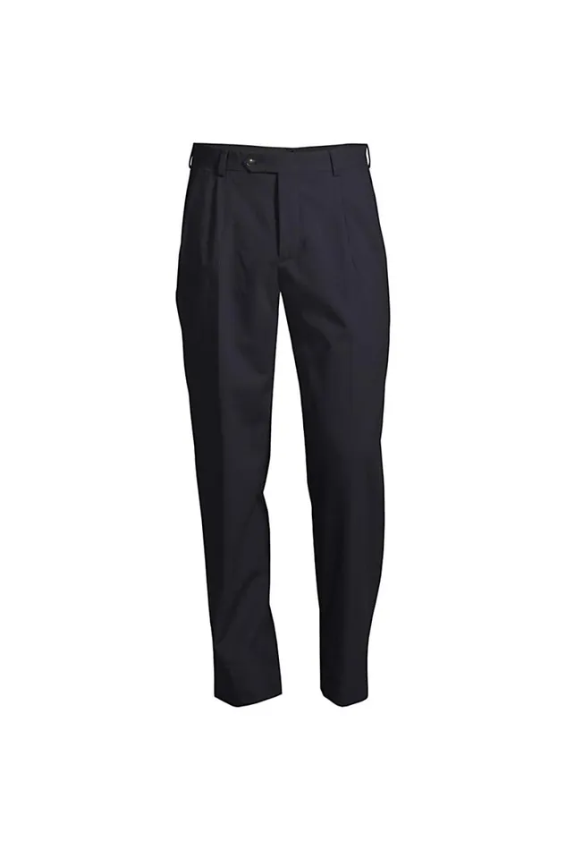 Lands039 End Suits and Separates Men Big Uniform Pleat Washable Wool Trousers True Navy Lands039 End Suits and Separates Men Big Uniform Pleat Washable Wool Trousers True Navy
